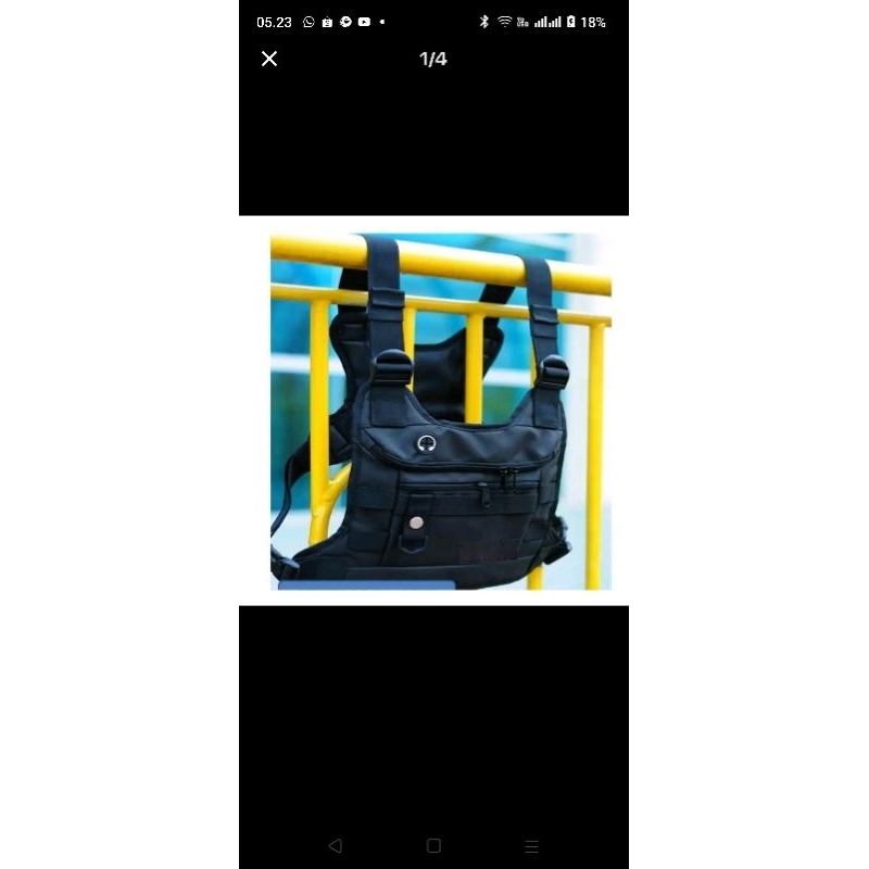 Tas Dada Pria Kanvas Hitam Ei93R Tas Pria Kanvas