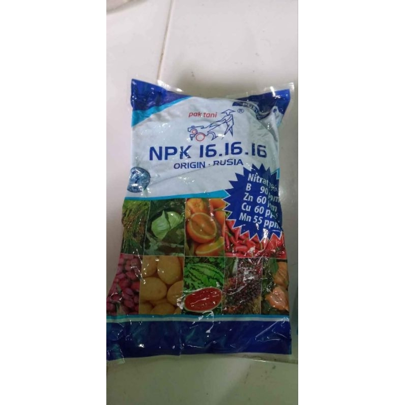 Npk Biru 16 16 16 Pak Tani Original Rusia Pupuk Lengkap Tanaman Kemasan 1kg Original Pabrik