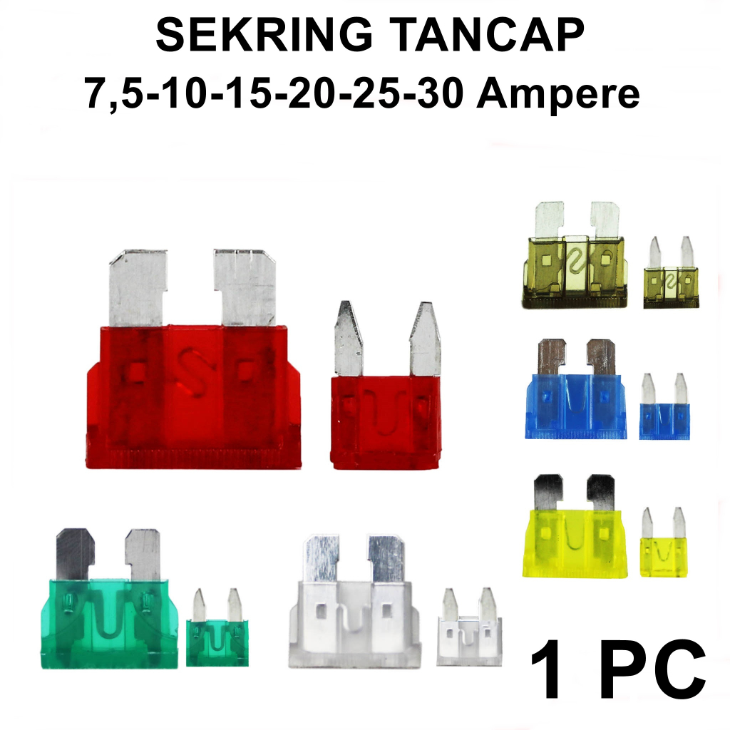 Sekring Tancap Sikring Fuse Blade Kecil Mini Besar 7.5-10-15-20-25-30
