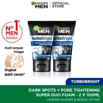 GARNIER MEN TURBO BRIGHT / POWER WHITE SUPER DUO FOAM - 2 pcs