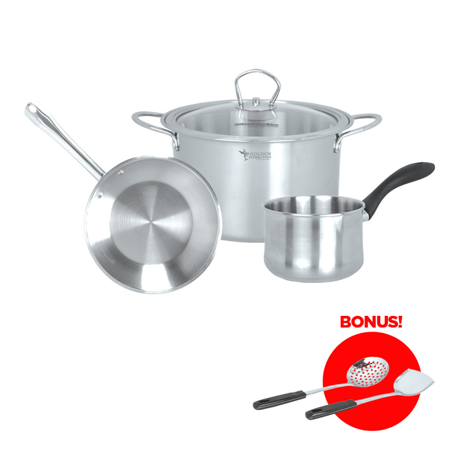 Panci Set Stainless Bougenville - Golden Flying Fish