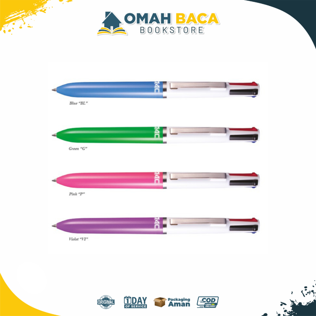 

ZEBRA A-4C MULTIFUNCTION BALLPEN 4 warna Dalam Satu Pulpen (SATUAN)