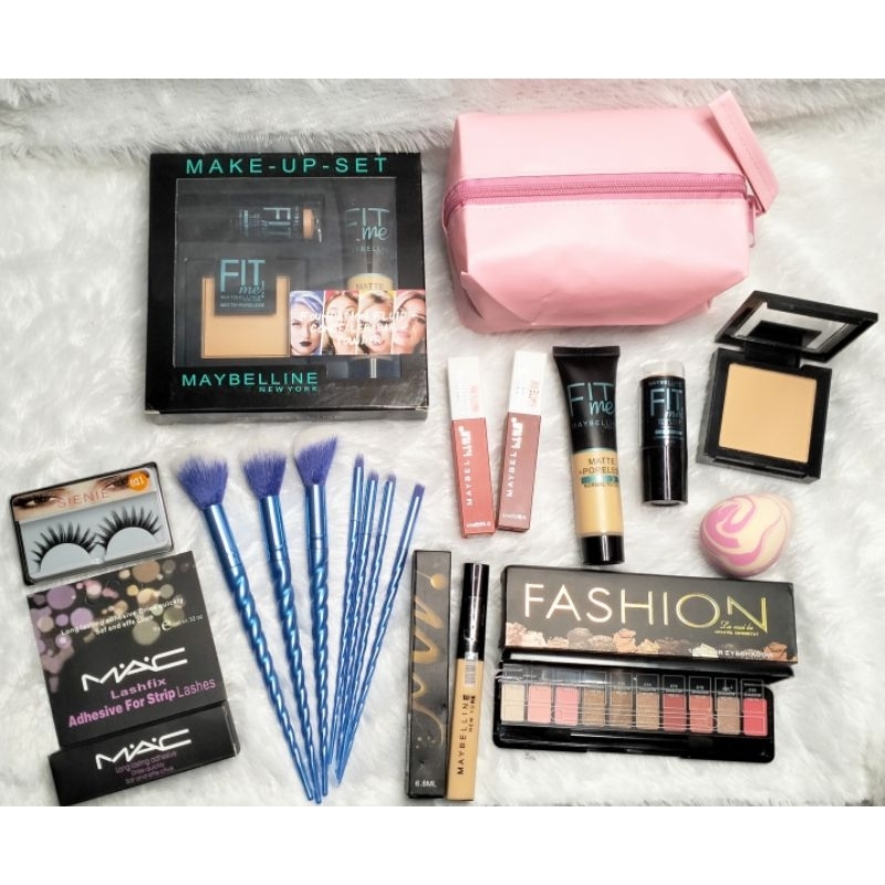 Paket Kosmetik Make up set Lameila dan Maybelline 12pcs murah meriah lengkap komplit makeup viral terlaris