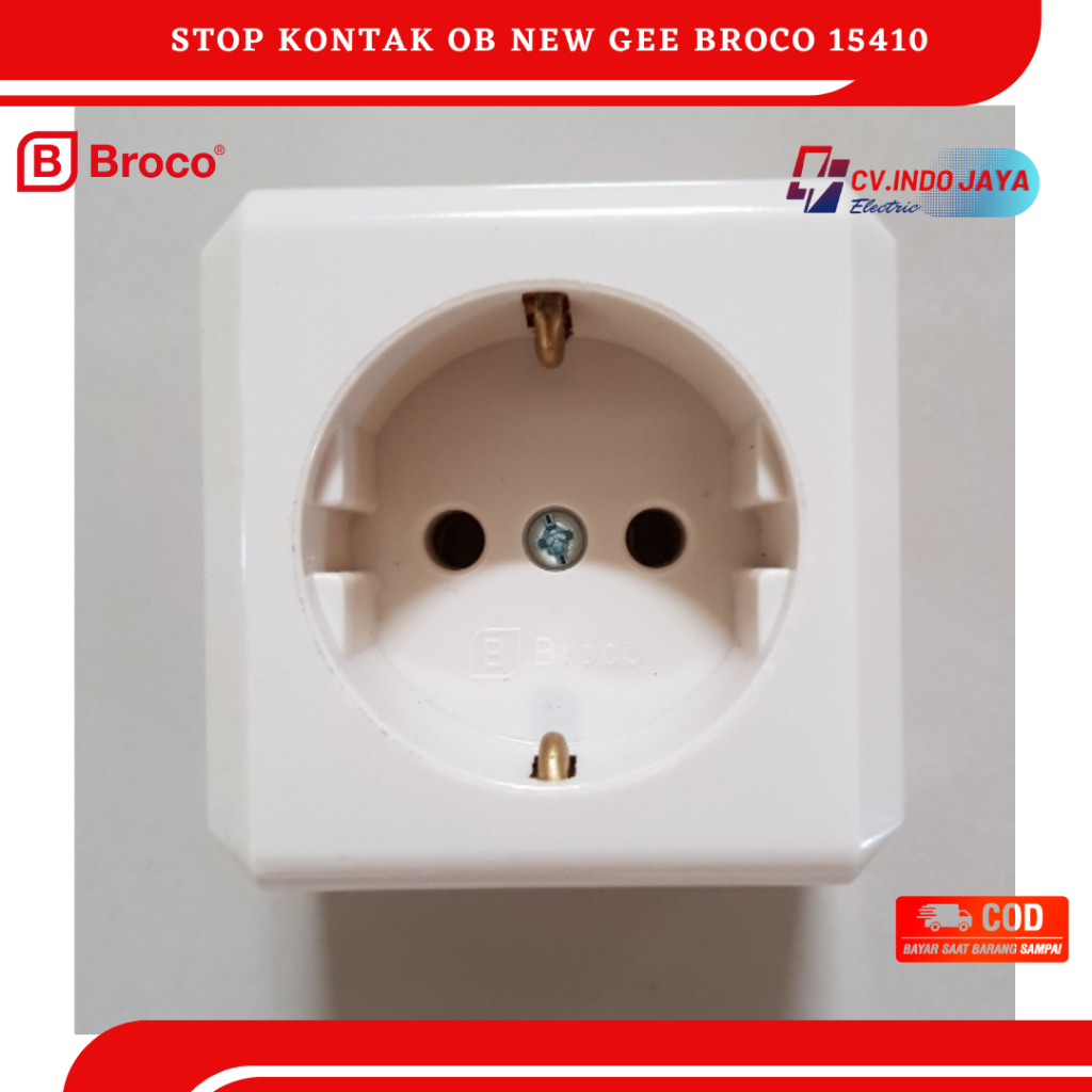 Stop Kontak OB Segi Broco 15410-11 new gee stop kontak segi pemasangan luar tembok atau out bow