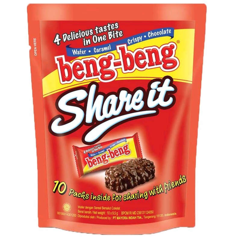 

BENG BENG Share it Pouch Wafer Caramel Crispy Chocolate isi 10pcs Beng Beng Murah