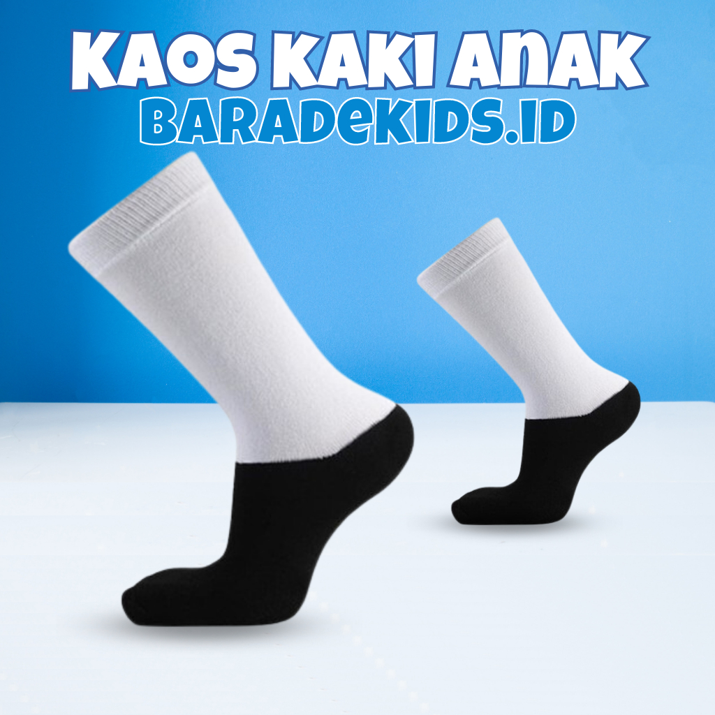 Kaos Kaki Anak Sekolah TK SD Laki laki Perempuan Warna Polos Hitam Putih