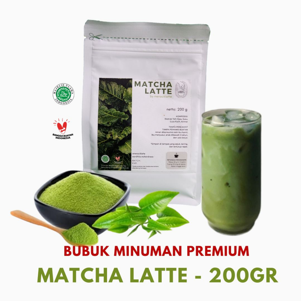 

Bubuk Minuman Instant Premium Powder Matcha Latte - 200gram Green Tea Latte
