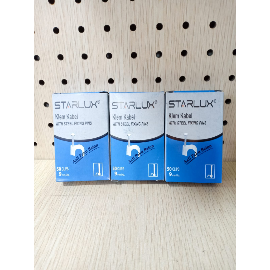 STARLUX Paku Beton Asli Klem Kabel 9mm isi 50 PCS