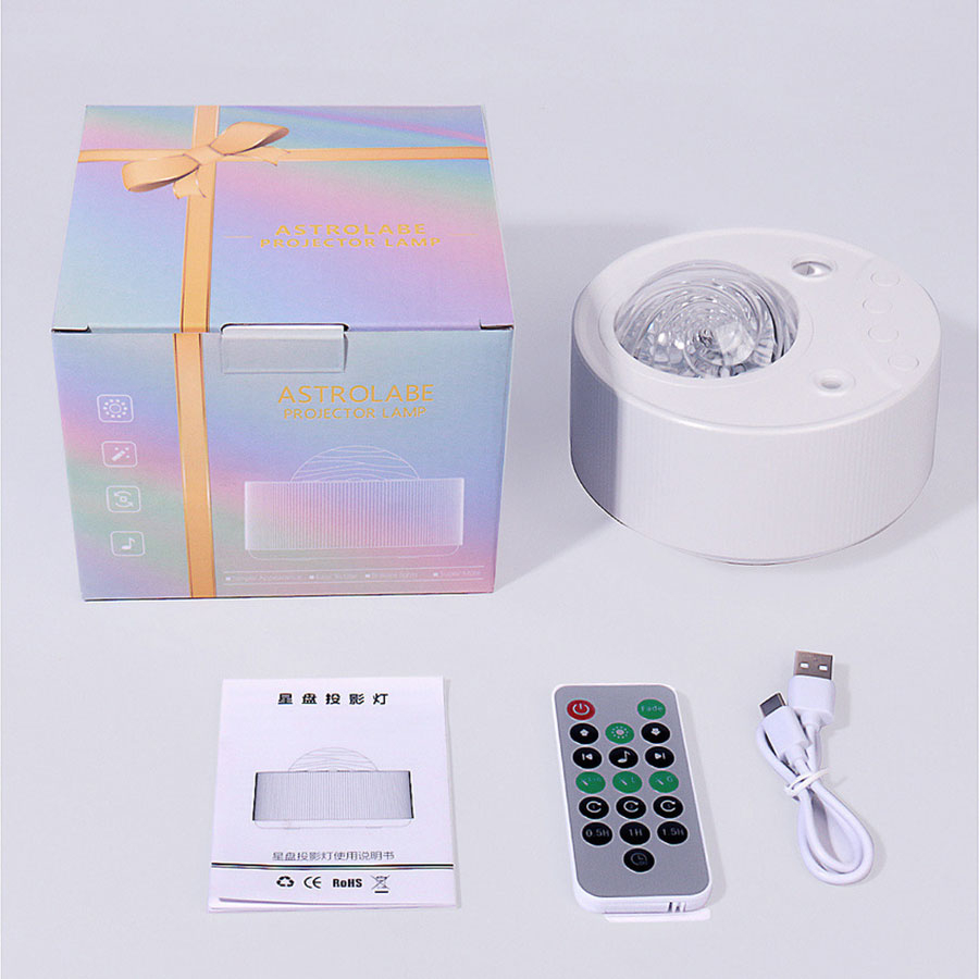 Lampu Tidur Proyektor Galaxy 14 Color Modes with Music 4W - AA-4 - White