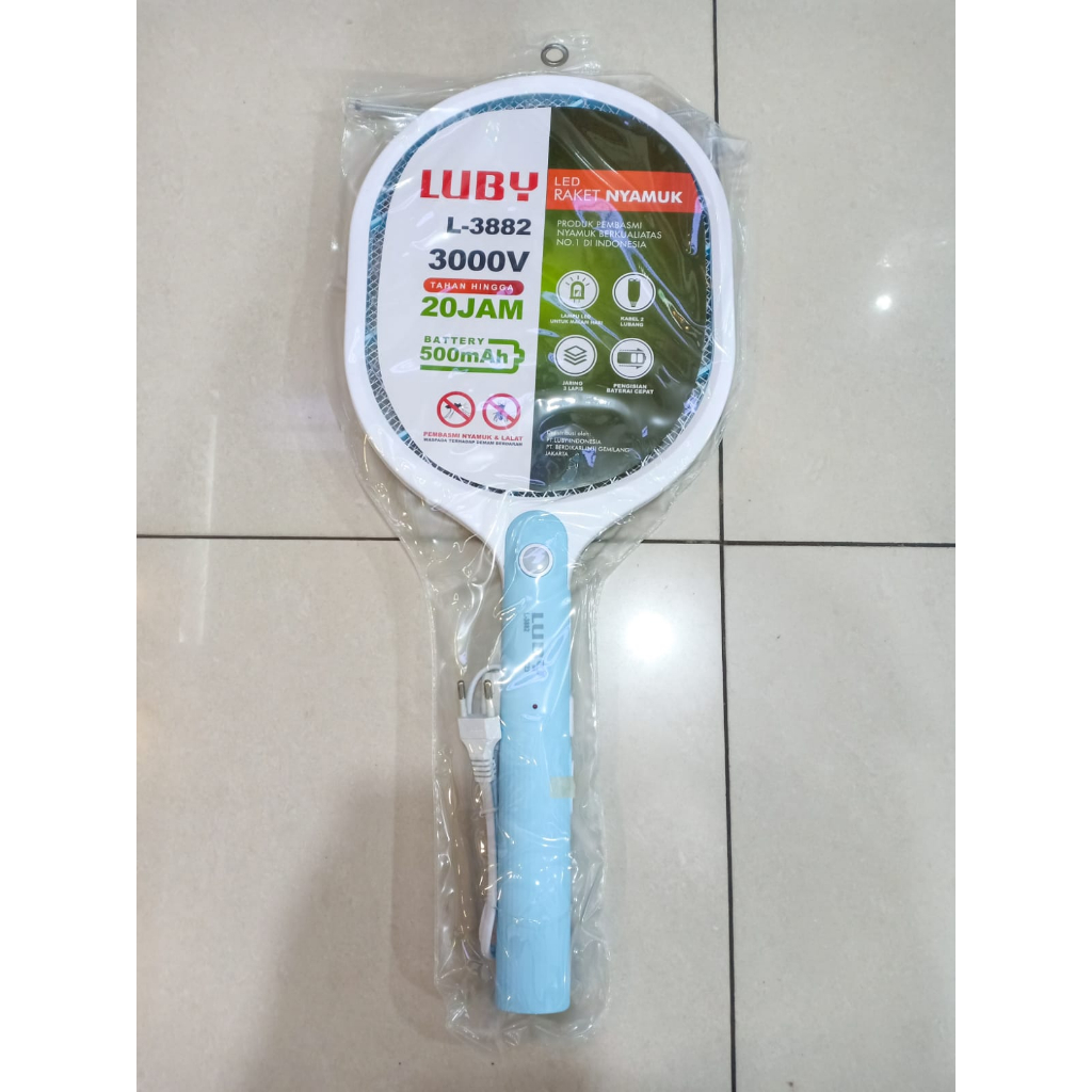 Raket Nyamuk LUBY L-3881 / L-3882 / L-3883 Raket Nyamuk LED plus Kabel Charge