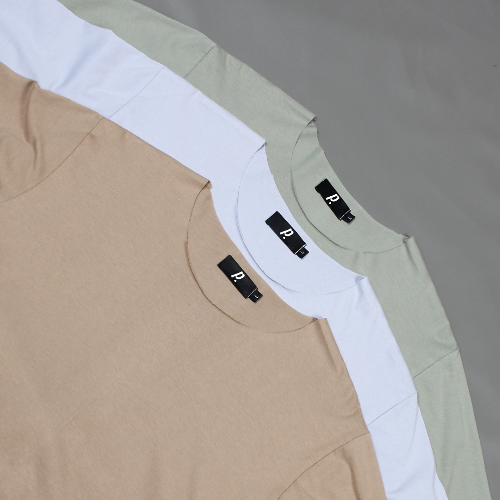 BIG SIZE UNFINISHED TSHIRT - Kaos Polos Pria Lengan Pendek Tanpa Kerah Premium Original Distro Murah