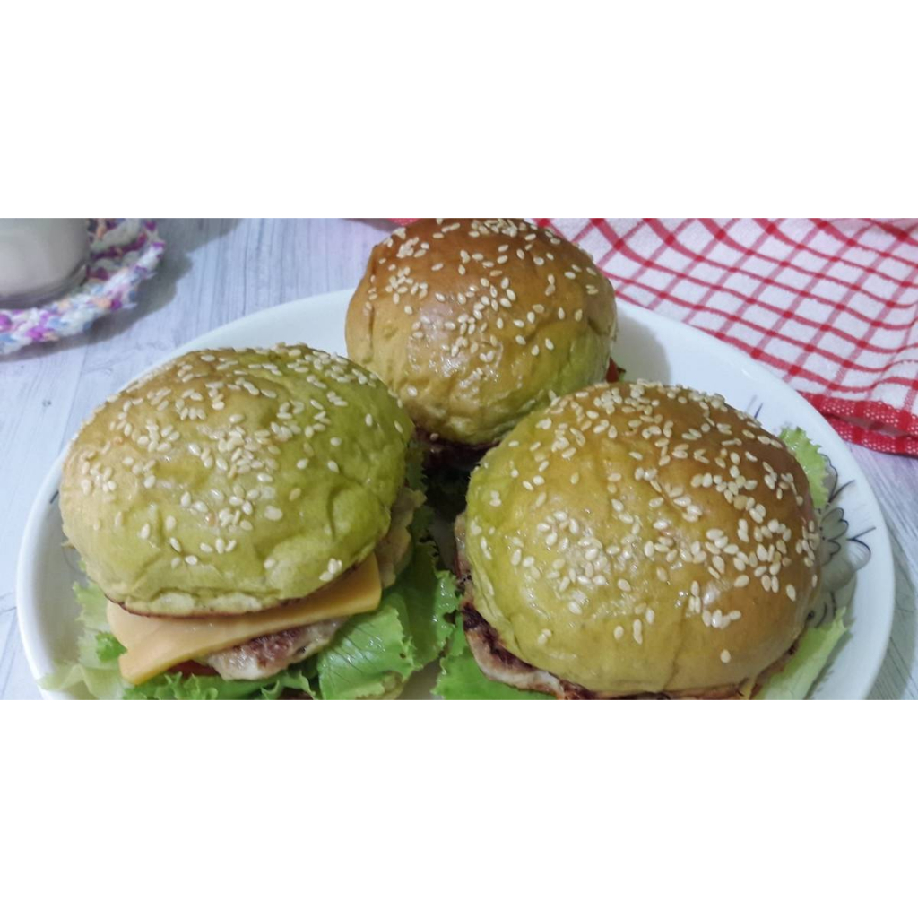 Roti Burger 7cm Pandan