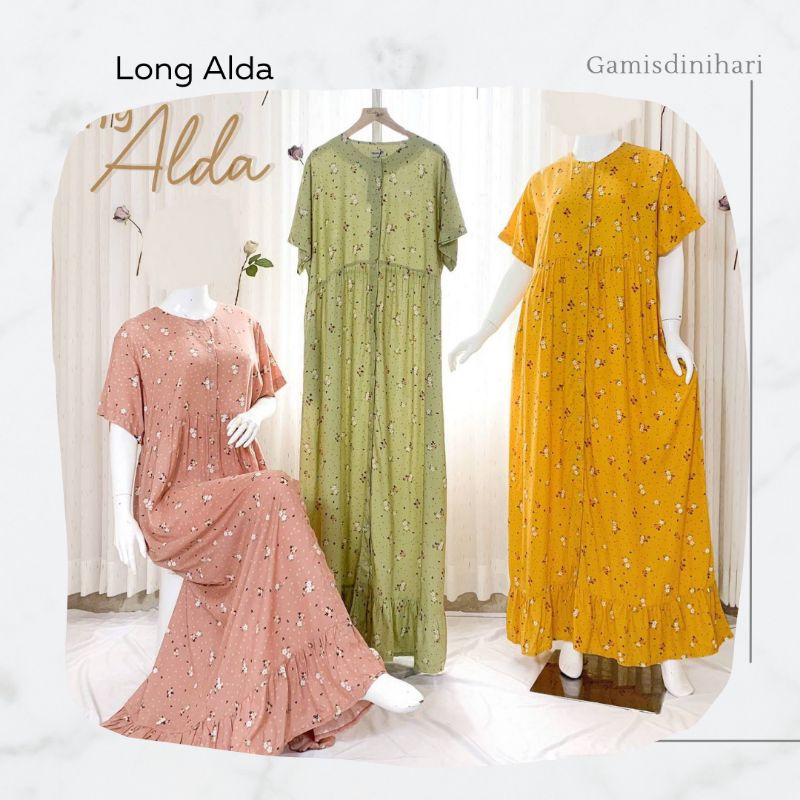 Daster Arab Jumbo Long Alda Katun Busui  fifi Baju Tidur Wanita Panjang Motif xxl plus Lengan pendek
