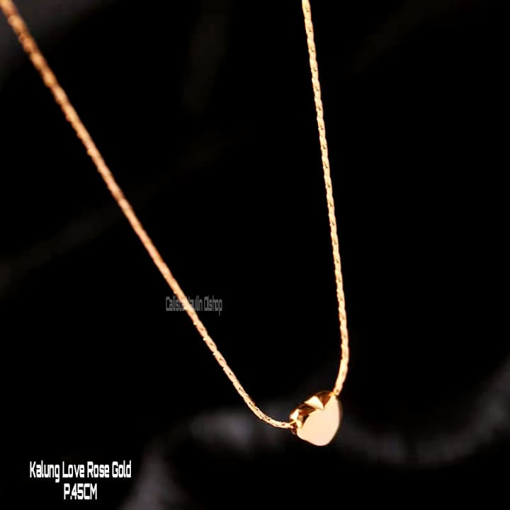 Kalung Tren Titanium Love Mini Lucu Imut anti Karat Anti Luntur