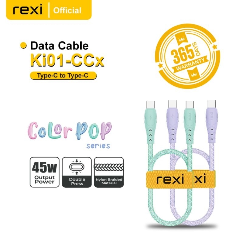 Rexi Kabel Data Fast Charging Colour Pop Series Type-C, Micro USB, Lightning