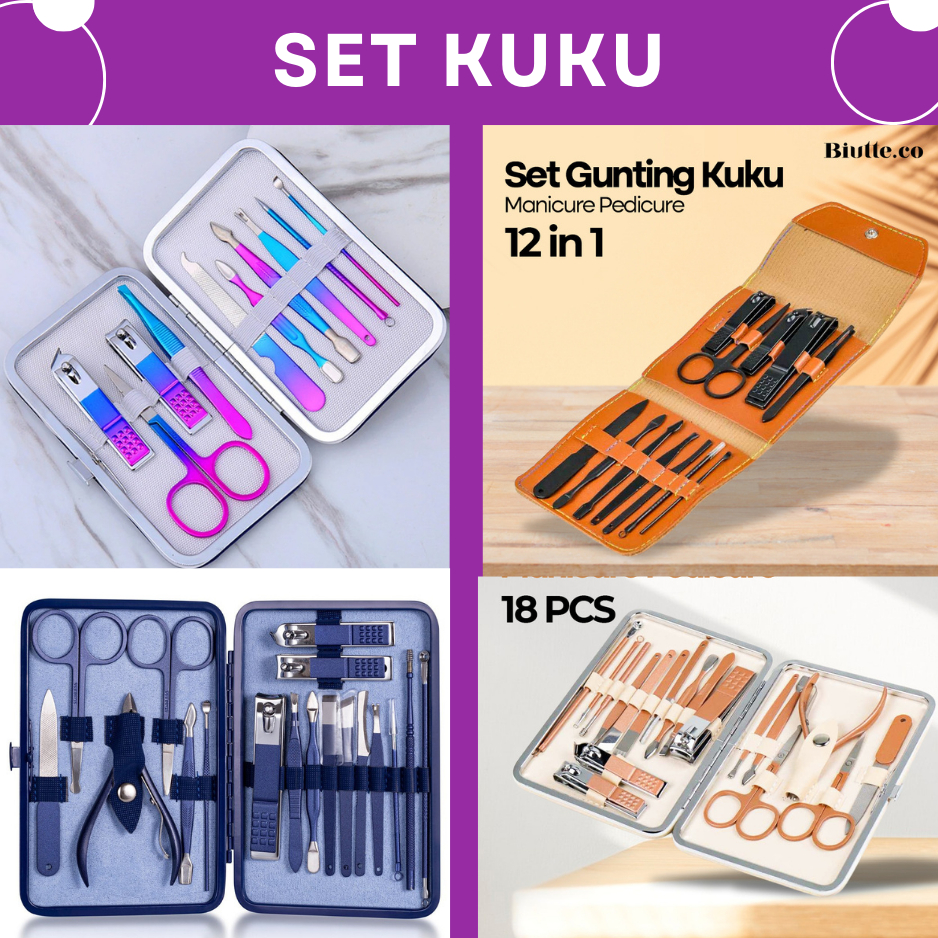 SPBeauty Nail Art Set Gunting Kuku Manicure Pedicure 19 PCS - Multi-Color