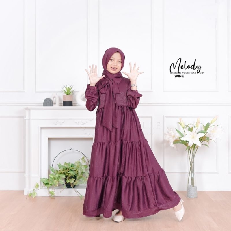 GAMIS MUSLIM ANAK 10-13 TAHUN/MELODY DRESS KIDS/GAMIS ANAK PEREMPUAN TERBARU/OLIVA KIDS ORIBELLE/FAR MOSLEMSTORE