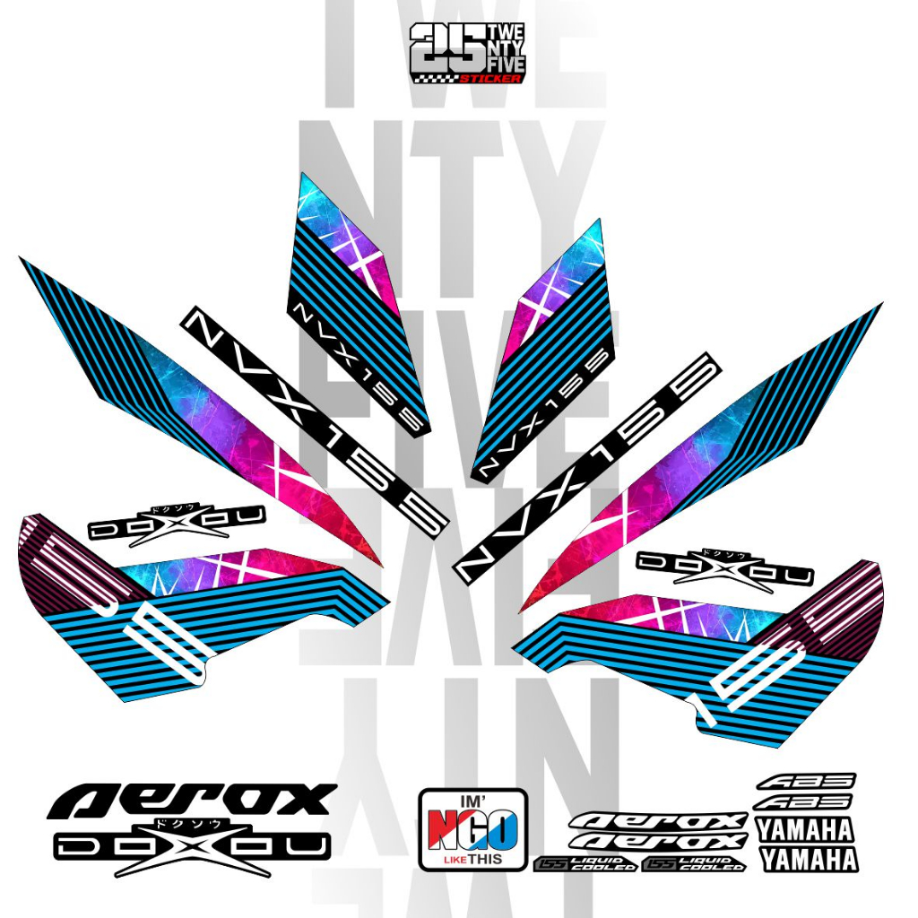 STRIPING AEROX 155 DOXOU/ STIKER AEROX 155 CONNECTED / STICKER AEROX 155 CONNECTED / SETIKER AEROX 1