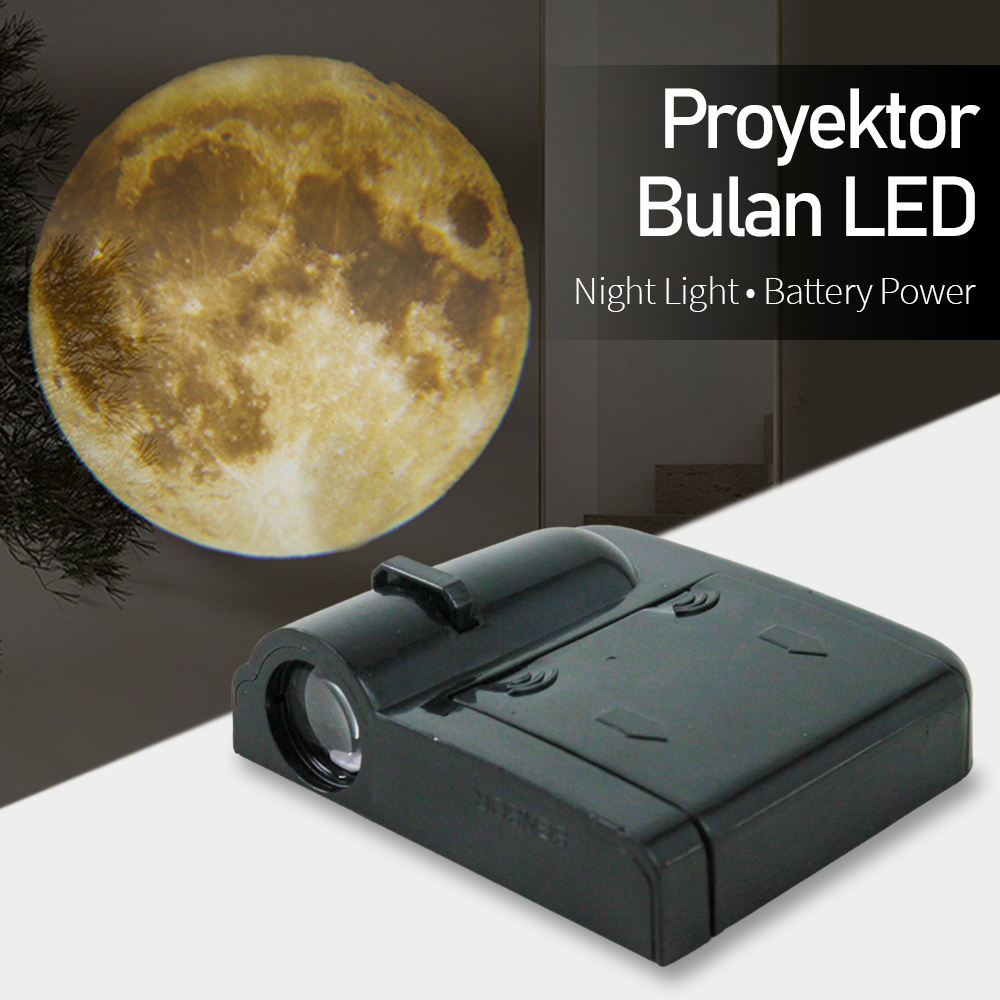 Lampu Proyektor Bulan LED Projector Night Light Battery Power - EP0945 - Black