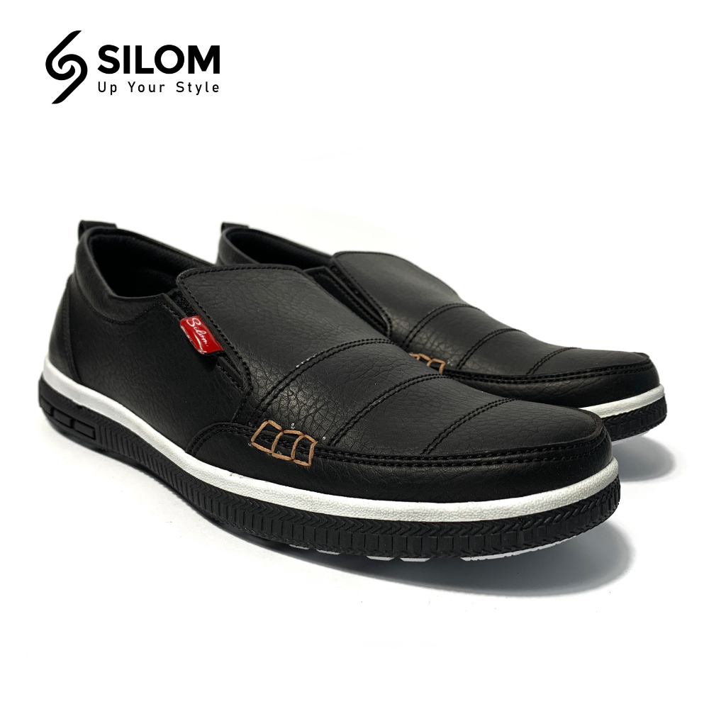 Sepatu Pria Sneakers Casual Slip On Silom Three lines Sepatu Santai Formal Sepatu Kerja Kantor