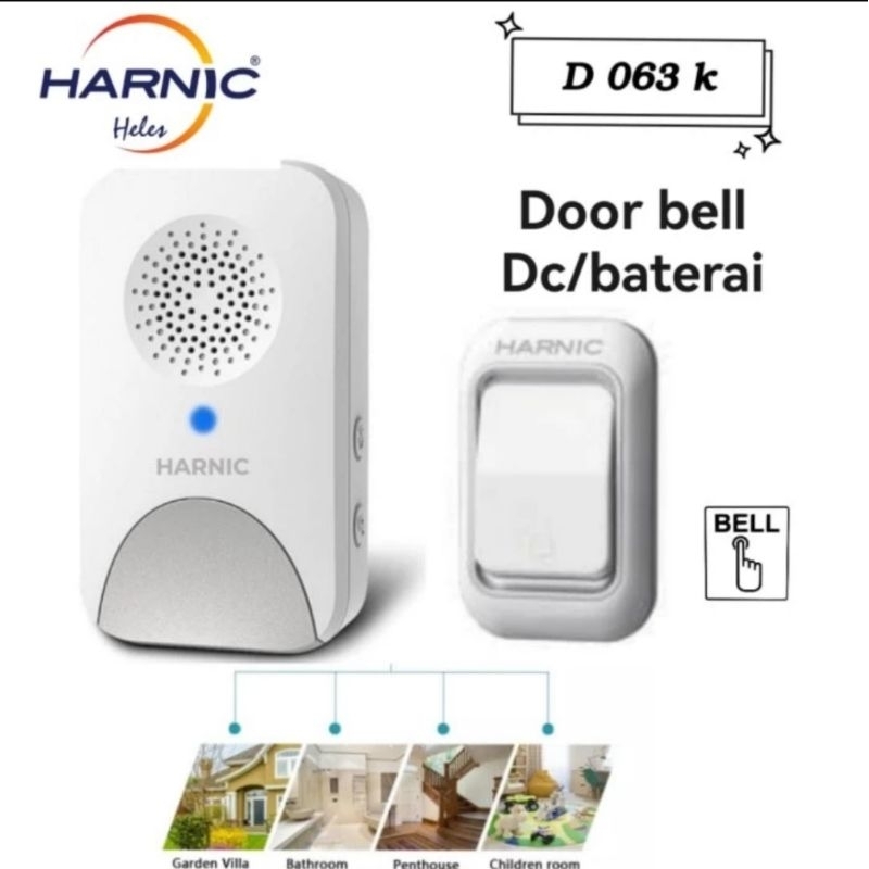 Harnic Heles D063-K Door Bell Wireless - Bel Pintu Tanpa Kabel D 063 K