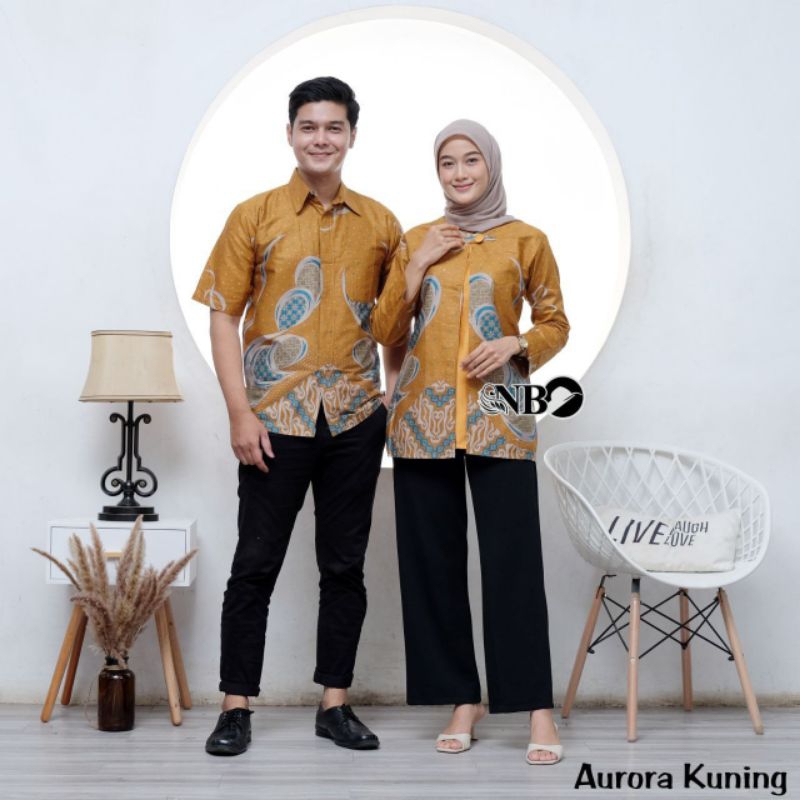 Batik Couple Modern Atasan Blouse Batik Kerja Kantor Wanita Baju Batik Wanita Dan Pria Seragam M L XL XXL