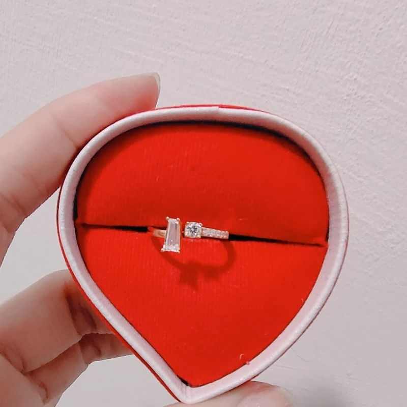 cincin ukuran kecil cantik manis permata putih mas asli