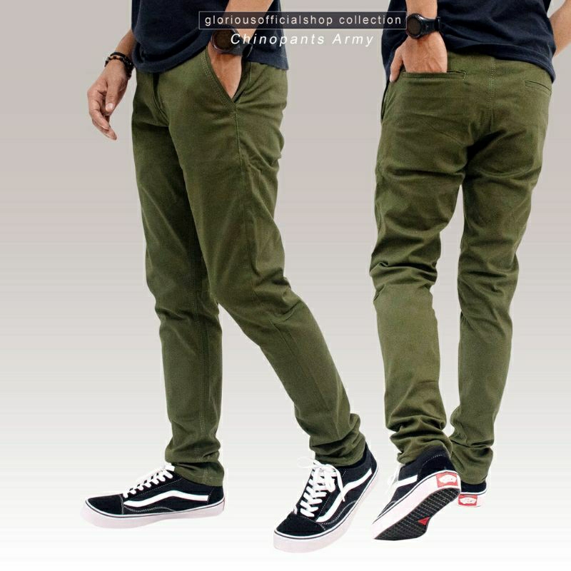 CELANA CHINO panjang Pria Slimfit KERJAHARIAN Santai Casual Formal Hitam Mocca Abu Cream Size 27-38