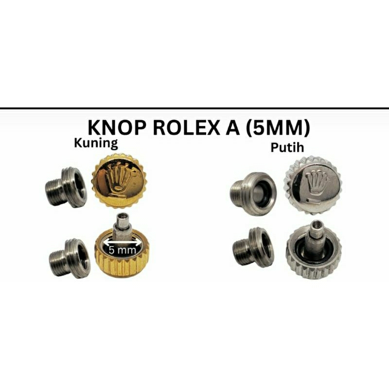 Knop pemutar 3.0.A jam tangan Rolex kwalitas original uk. 5MM 6MM 7MM