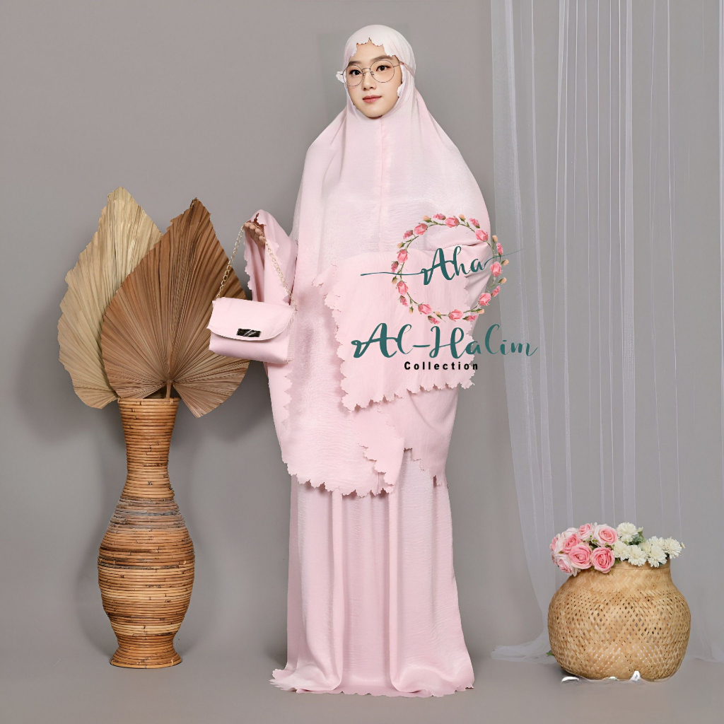 mukena santorini silk premium mukenah dewasa jumbo premium