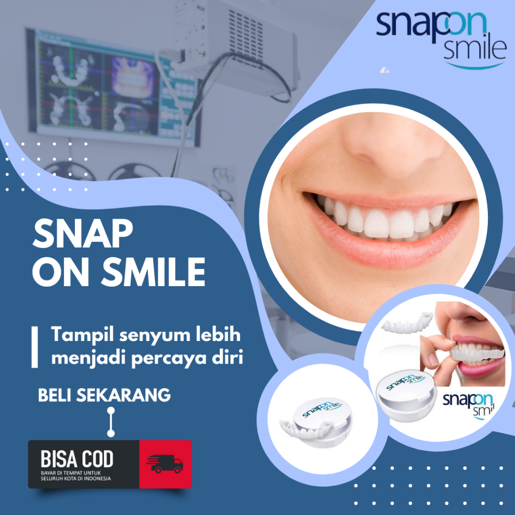 COD Snap On Smile 100 % Original Authentic Gigi Palsu 1 Set Atas dan Bawah