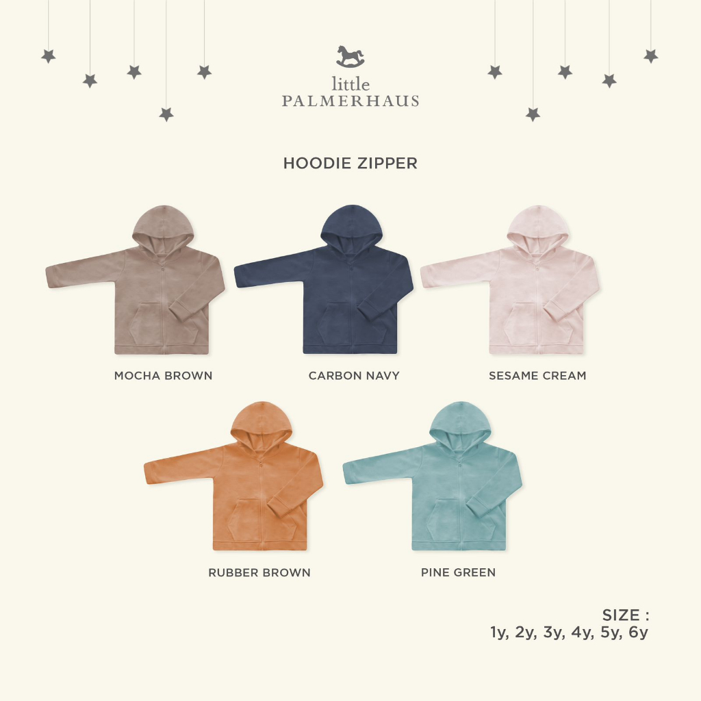 Zipper Hoodie by Little Palmerhaus/Jaket Hoodie Anak 1-6 Tahun