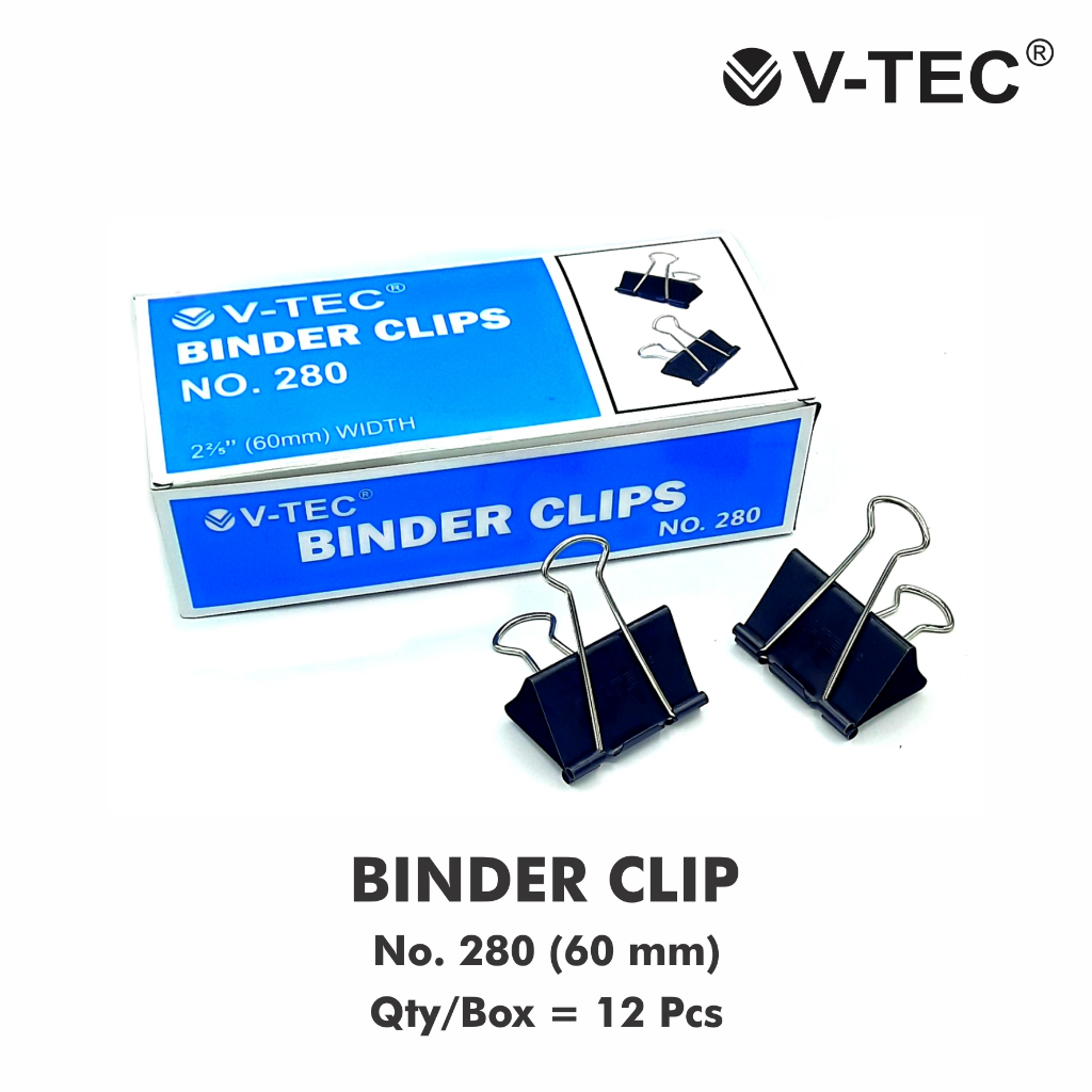

Penjepit Kertas / Binder Clip Ukuran Paling Besar No 280 Vtec (1 Pack)