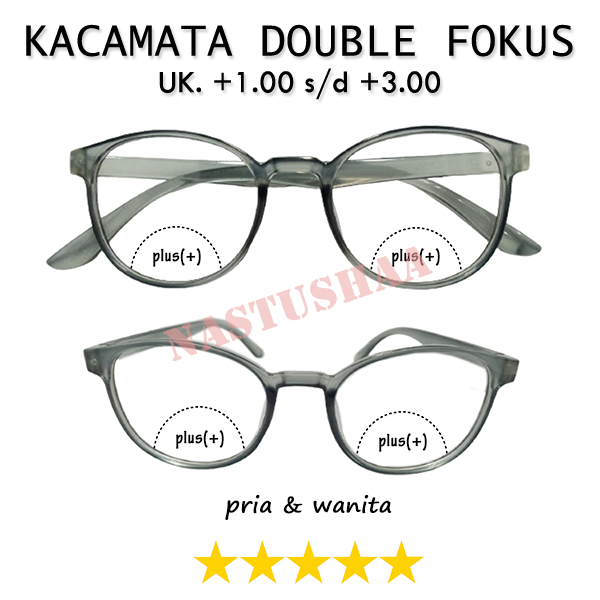 Kacamata Plus 2 Fungsi Untuk Baca Dan Jalan Tersedia Uk. + 1,00 s/d +3,00 Rabun Dekat Untuk Pria Dan Wanita Bingkai Oval Warna Doff NOCASE