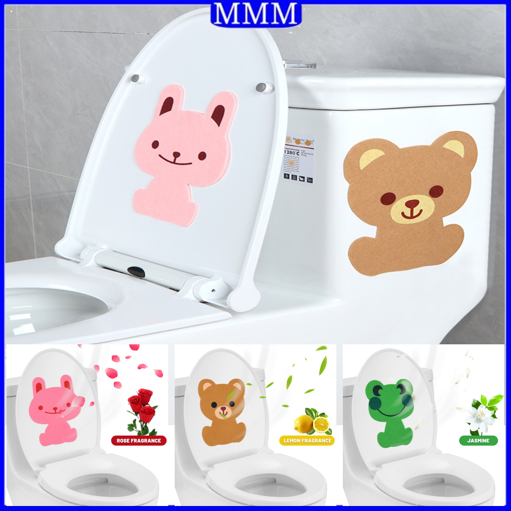 MMM Stiker Pewangi Toilet Karakter Beruang Kelinci Kodok Lucu Stiker Tempel Pewangi Aroma Ruangan Stiker Parfum Laci WC Stiker Pewangi Kamar Mandi Lucu Tahan Air