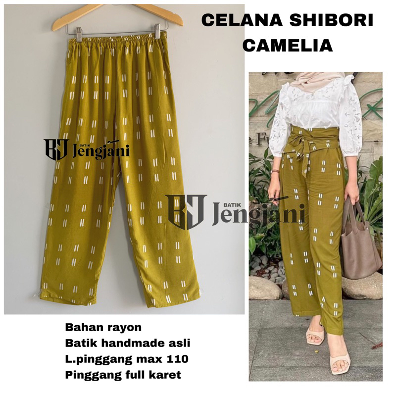 Celana Shibori Camelia | Celana Rayon Premium | Jumputan Shibori Handmade