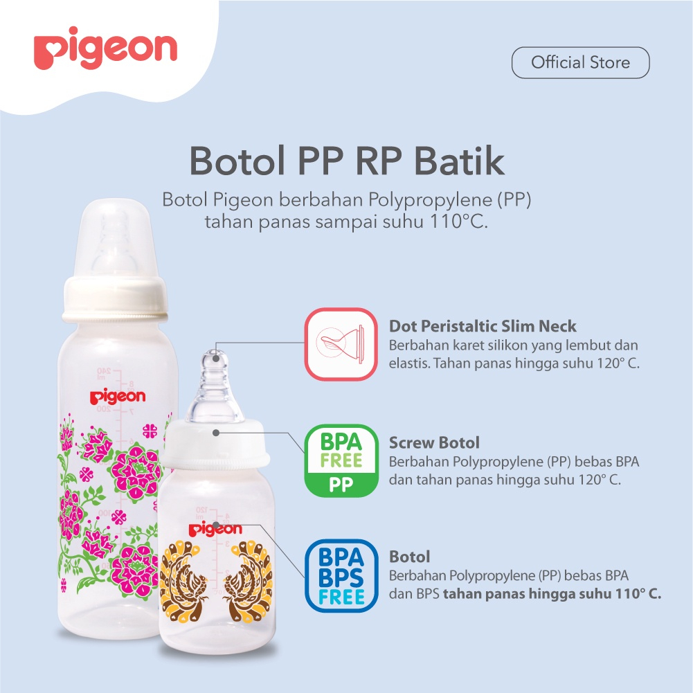 PIGEON Botol PP Clear Streamline Disney | Botol Susu Bayi (Tersedia Motif dan Ukuran)