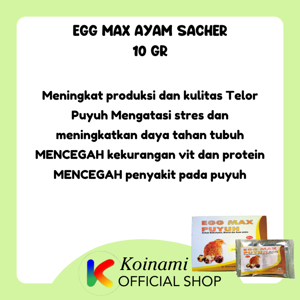 EGG MAX PUYUH 10 gram / raid