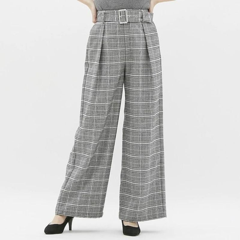 unq belted wide leg pants