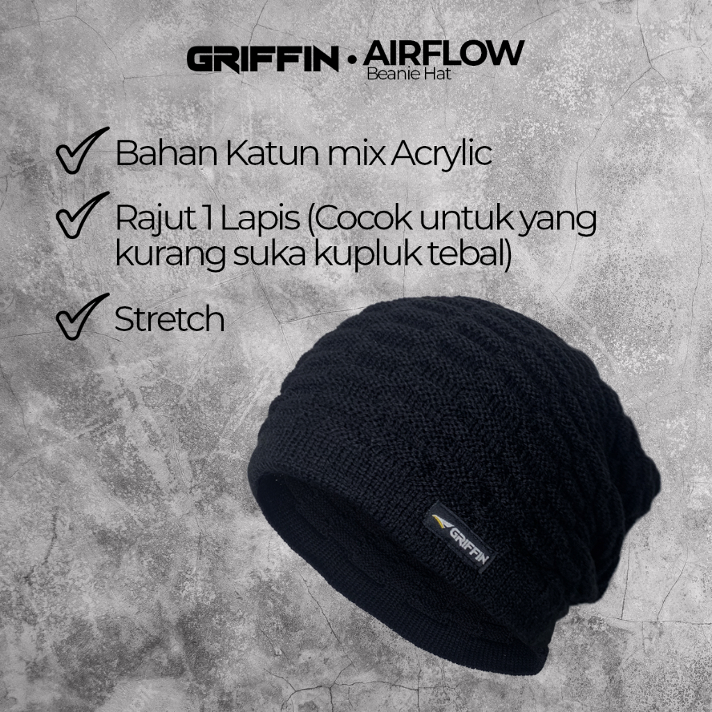 Kupluk Pria Dewasa Beanie Hat Rajut Korea Keren Airflow