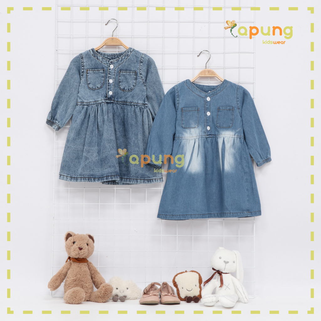 (Capung Kidswear) Dres Jeans Anak Perempuan Akira 1-6 tahun