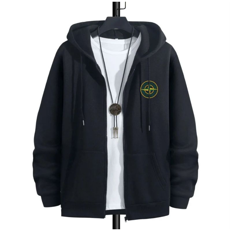 Jaket Hoodie Zipper Stone Island Casual Ultras Baham Tebal/ Jaket Resleting Stone Island Bordir