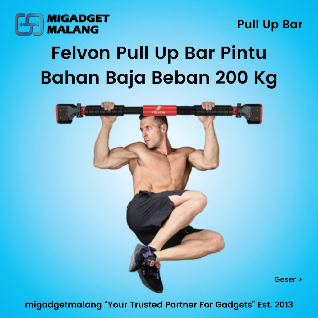 Felvon Pull Up Bar Pintu Dinding Baja Beban 200 Kg Gym Fitness