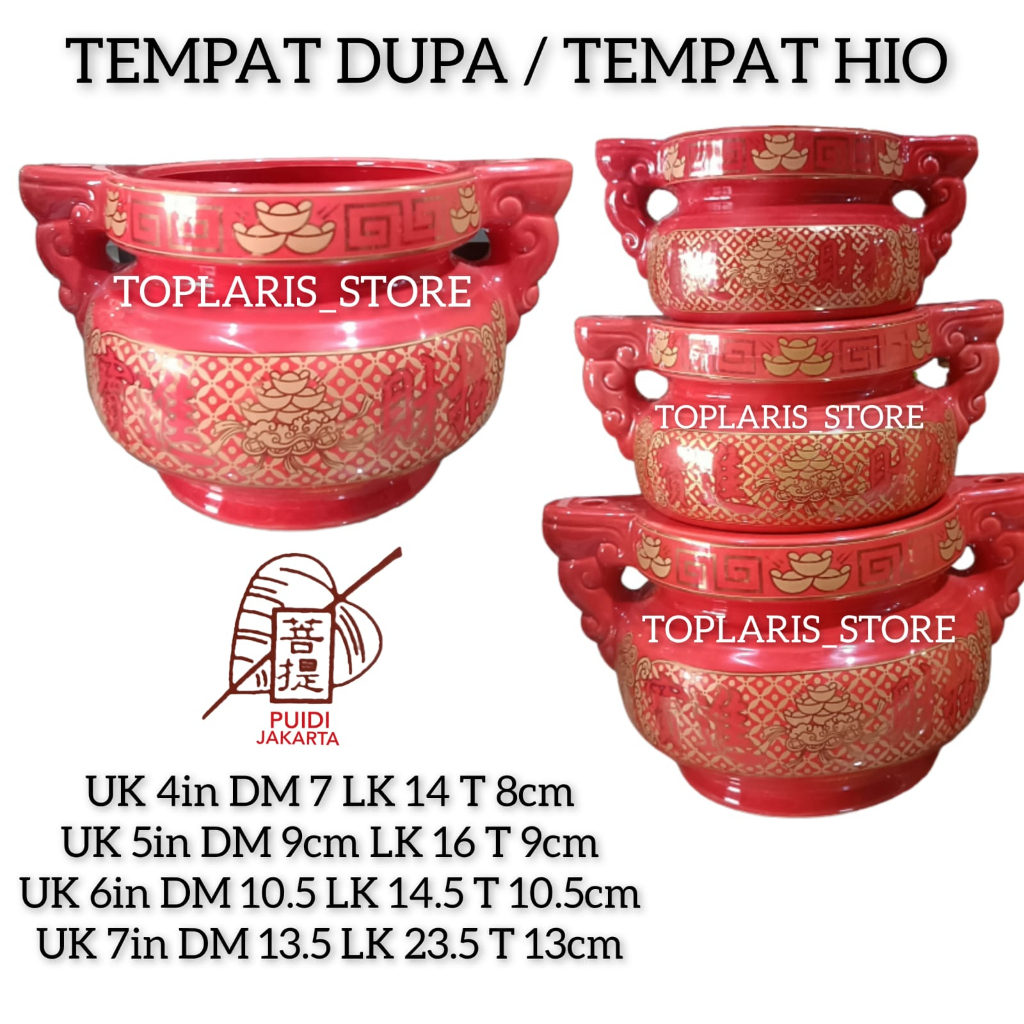 Hiolo Tempat Hio Keramik Kuping Merah 023