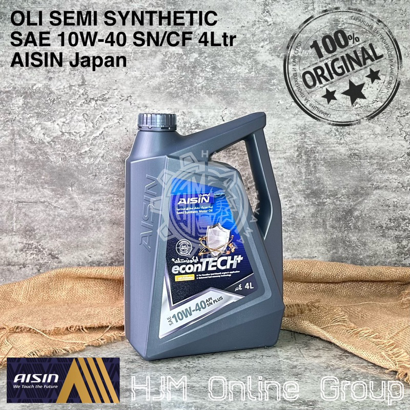 OLI MESIN AISIN MOTOR OIL SEMI SYNTHETIC SAE 10W-40 SN/CF 4 Liter