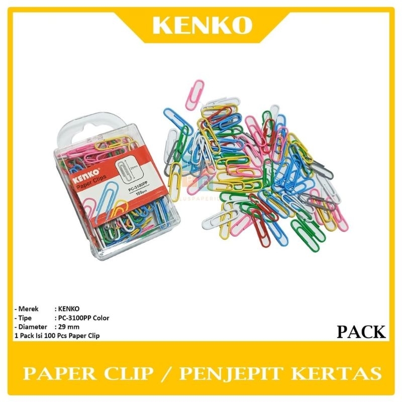 

[ DUS / 10 BOX ] PENJEPIT KERTAS KENKO / PAPER CLIPS PC-3100PP