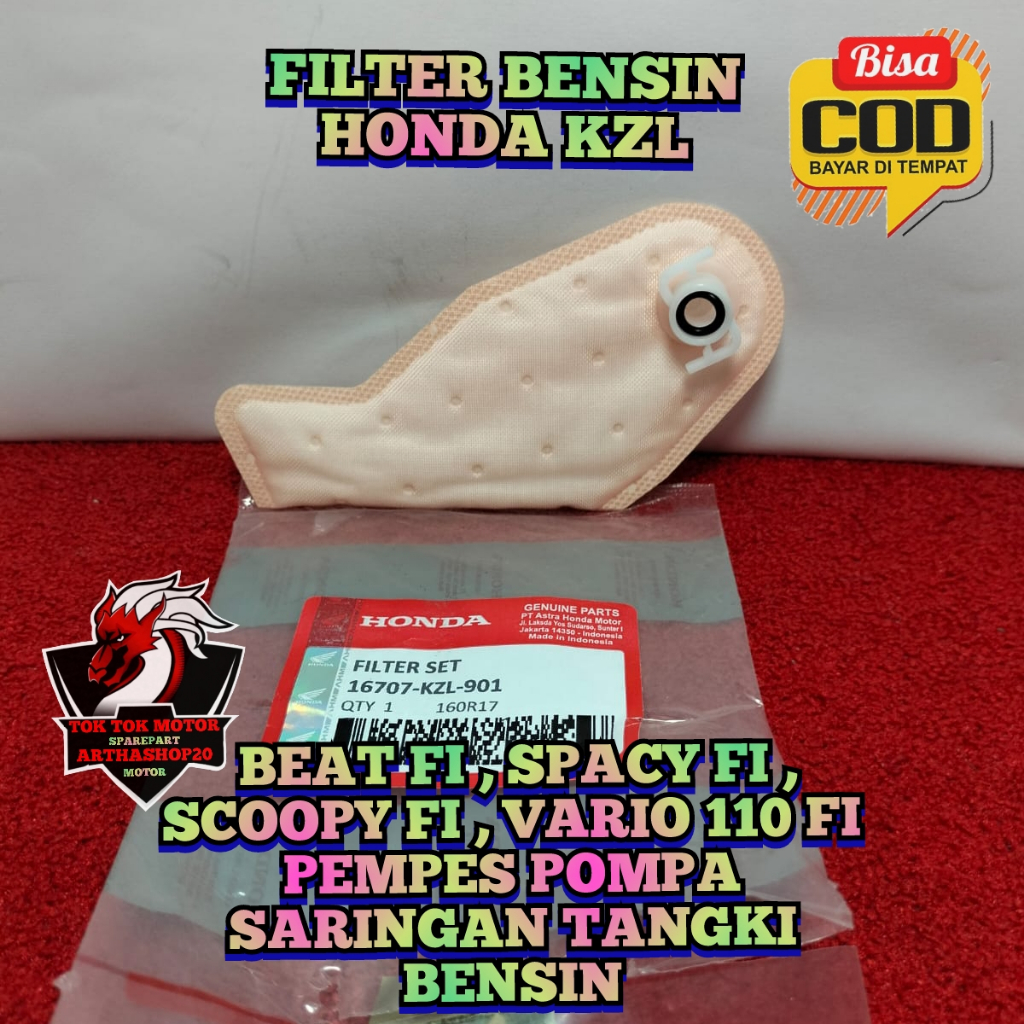 FILTER BENSIN ASLI ORIGINAL HONDA KZL UNTUK MOTOR BEAT FI, SPACY FI, SCOOPY FI, VARIO 110 FI, PEMPES