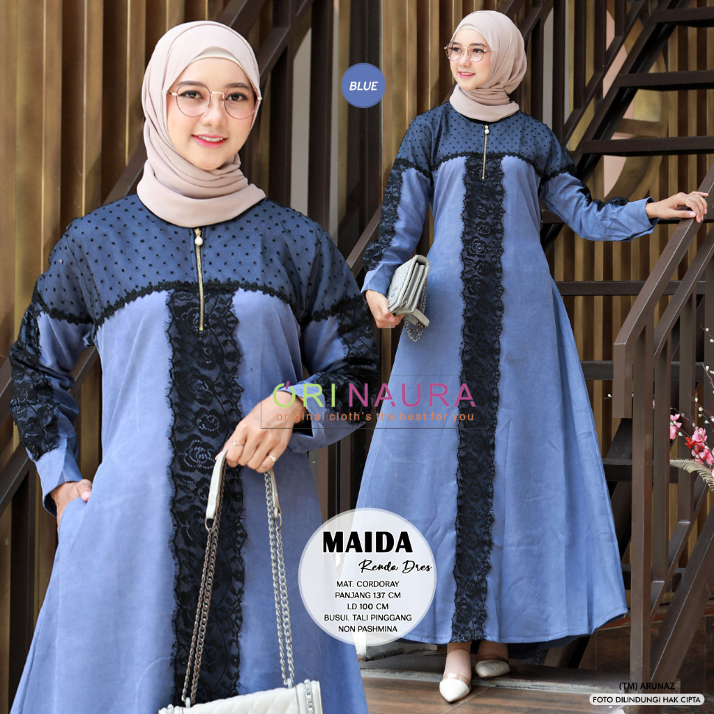 Maida Renda Dress Gamis Muslim Original Produk By Orinaura