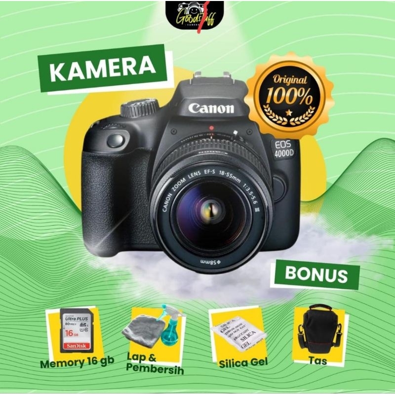 KAMERA CANON DSLR 4000D+LENSA KIT TERMURAH