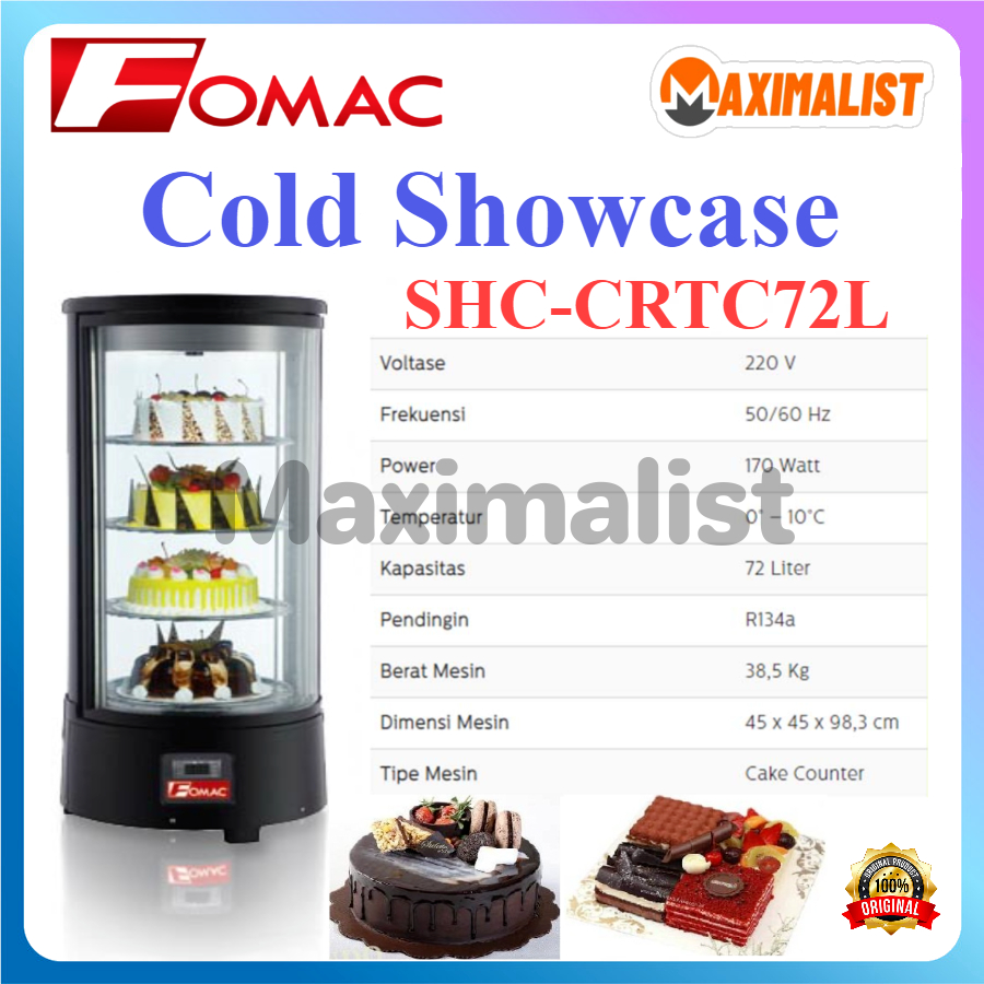 FOMAC SHC-CRTC72L Rectangular Cake Showcase - Showcase Kue - Display Cooler / Tempat Pendingin Kue